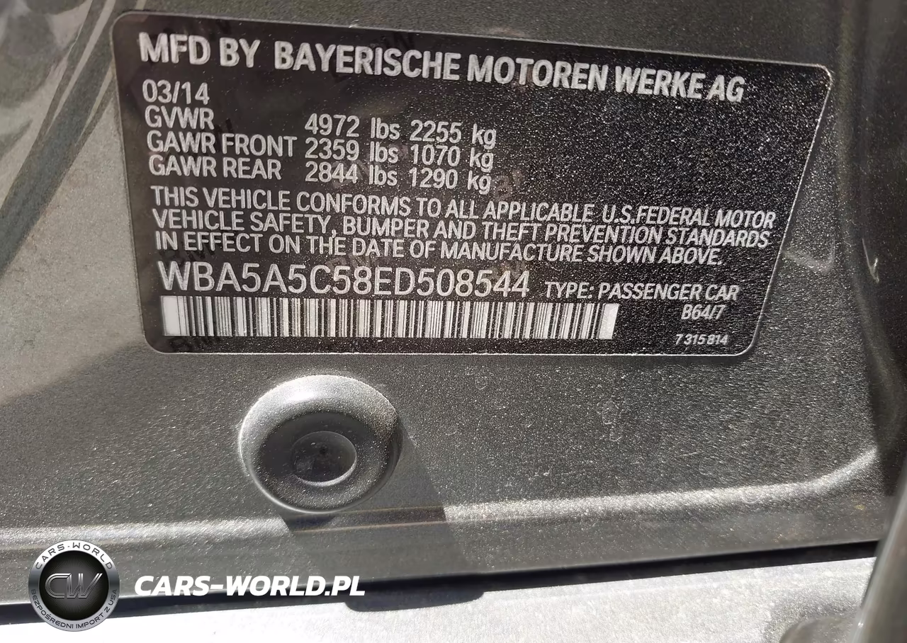 2014 BMW 528I VIN:WBA5A5C58ED508544 - 9