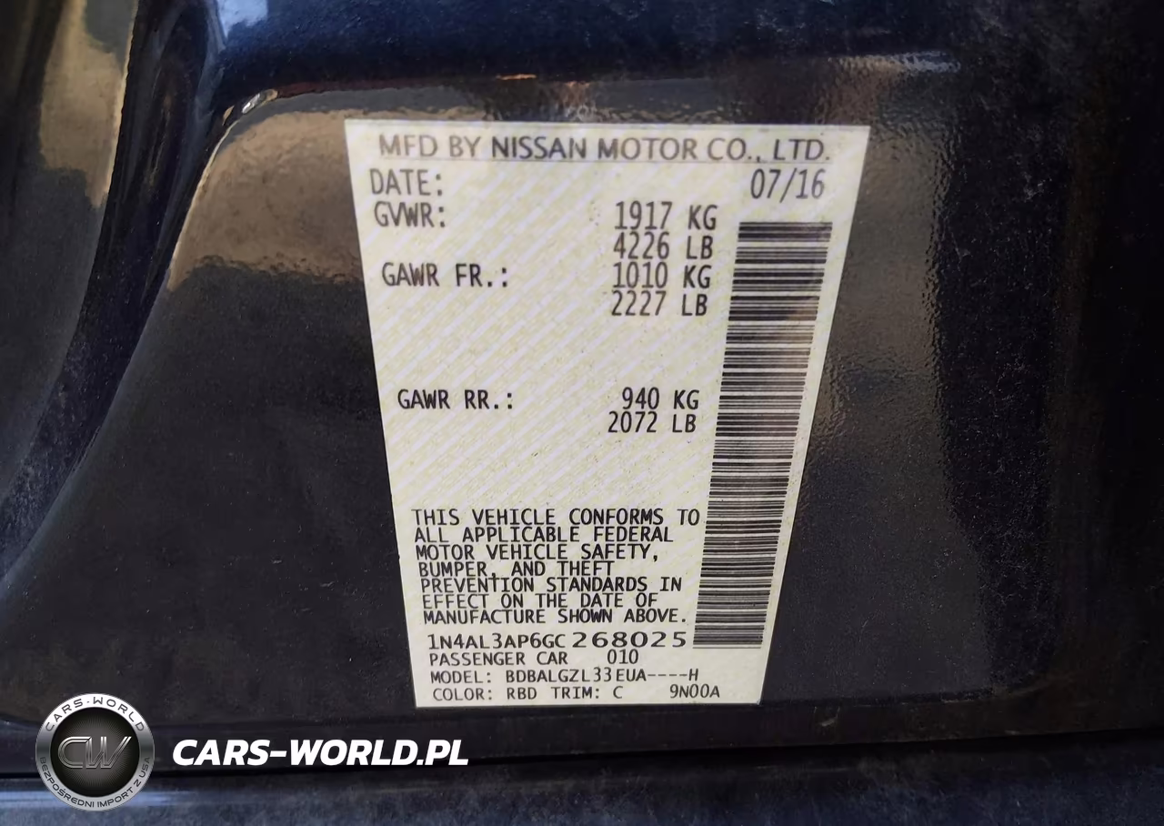 2016 Nissan Altima 2.5 S VIN:1N4AL3AP6GC268025 - 9