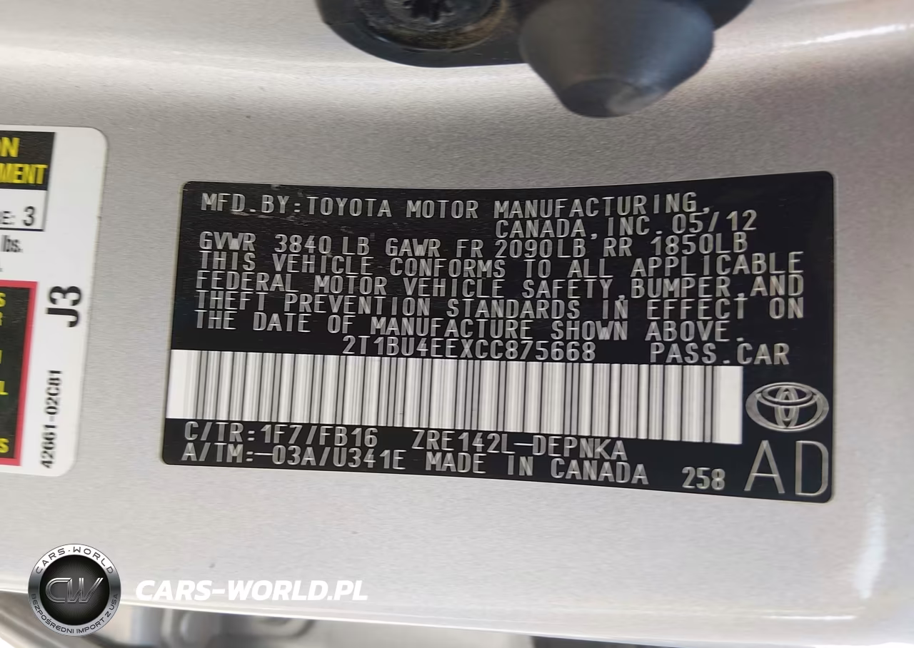 2012 Toyota Corolla Le VIN:2T1BU4EEXCC875668 - 9
