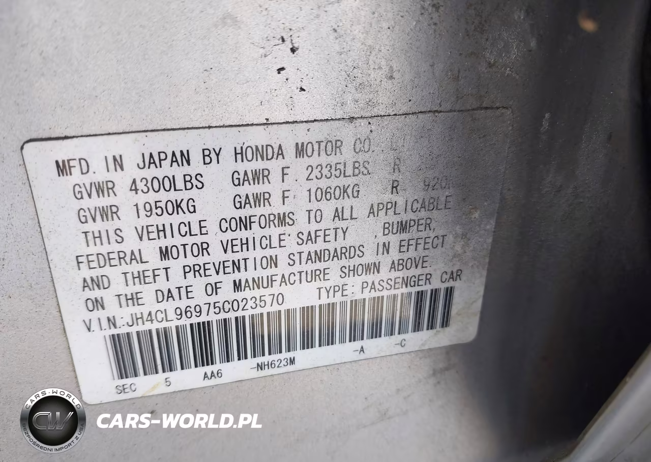 2005 Acura Tsx VIN:JH4CL96975C023570 - 9