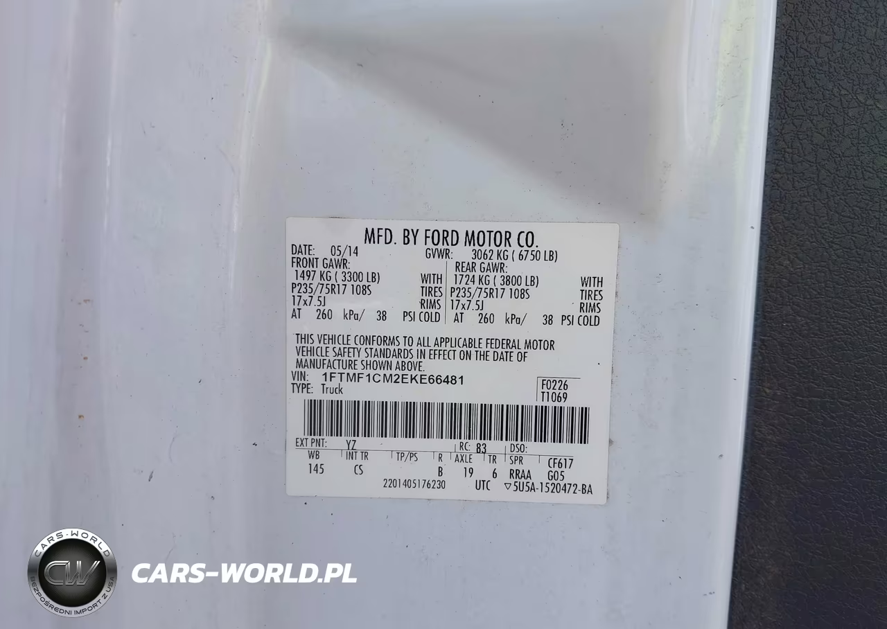 2014 Ford F-150 Xl VIN:1FTMF1CM2EKE66481 - 9