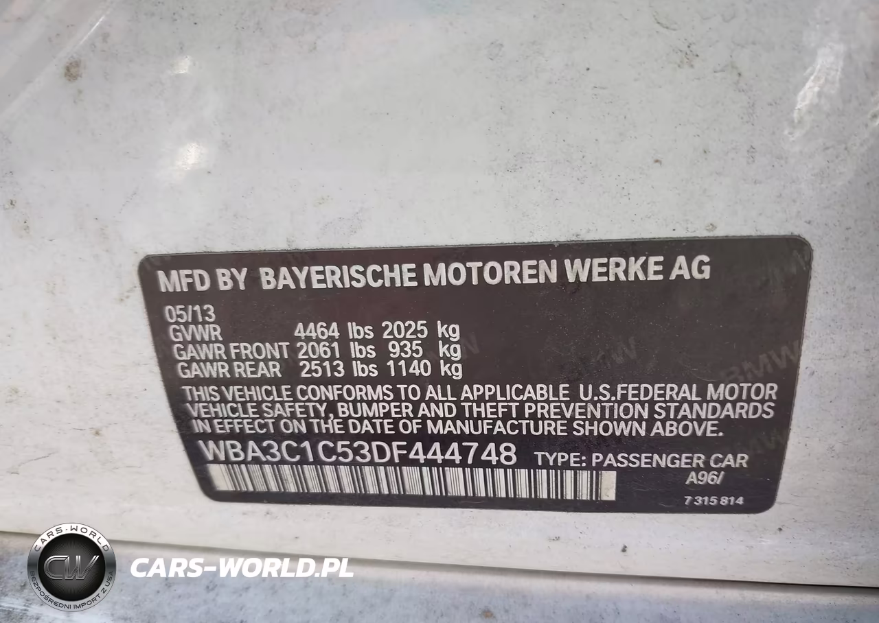 2013 BMW 328I VIN:WBA3C1C53DF444748 - 9