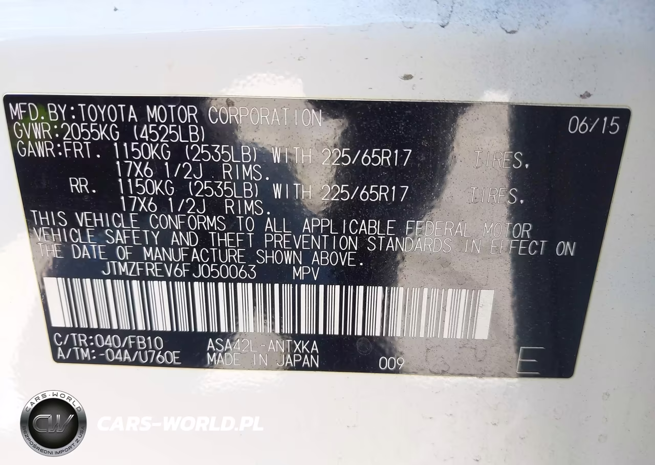 2015 Toyota Rav4 Le VIN:JTMZFREV6FJ050063 - 9