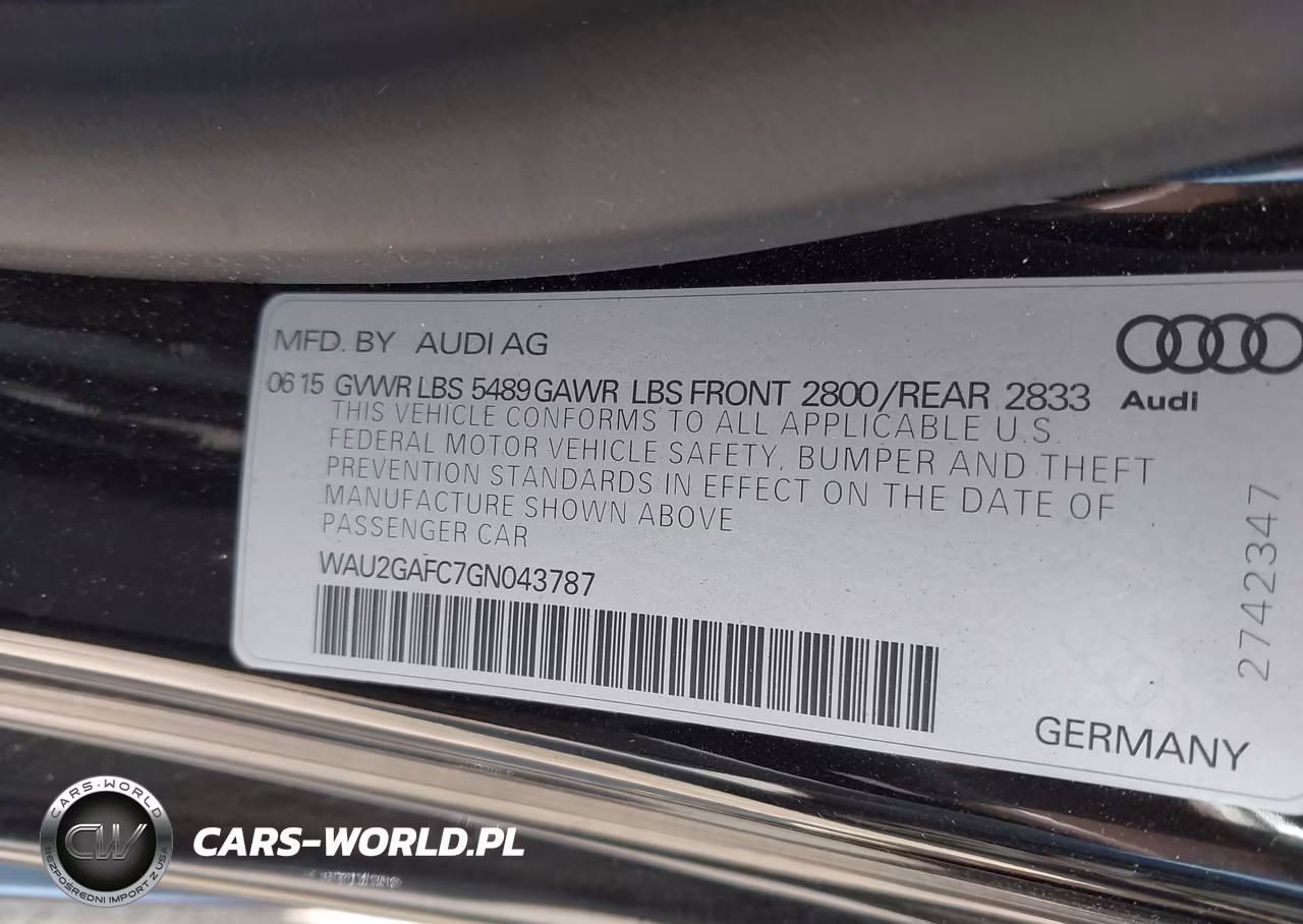 2016 Audi A7 3.0 Prestige VIN:WAU2GAFC7GN043787 - 9