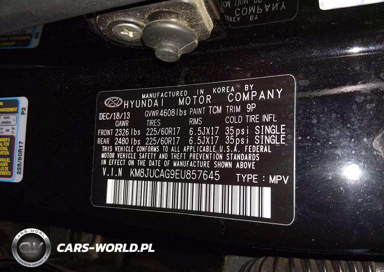 2014 Hyundai Tucson Se VIN:KM8JUCAG9EU857645 - 9