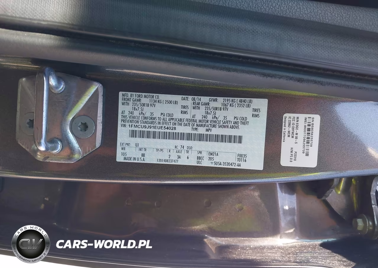 2014 Ford Escape Titanium VIN:1FMCU9J91EUE54028 - 9