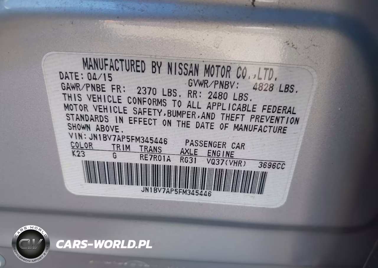2015 Infiniti Q50 VIN:JN1BV7AP5FM345446 - 9