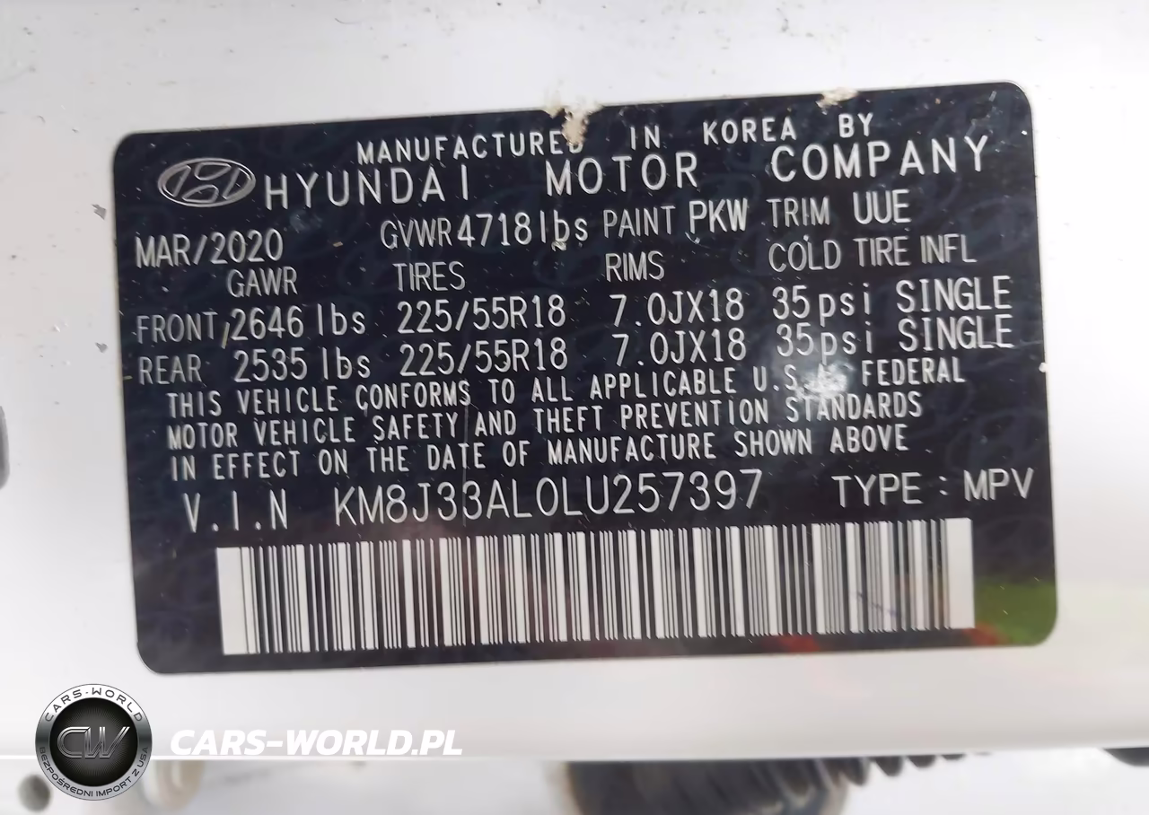 2020 Hyundai Tucson Ultimate VIN:KM8J33AL0LU257397 - 9