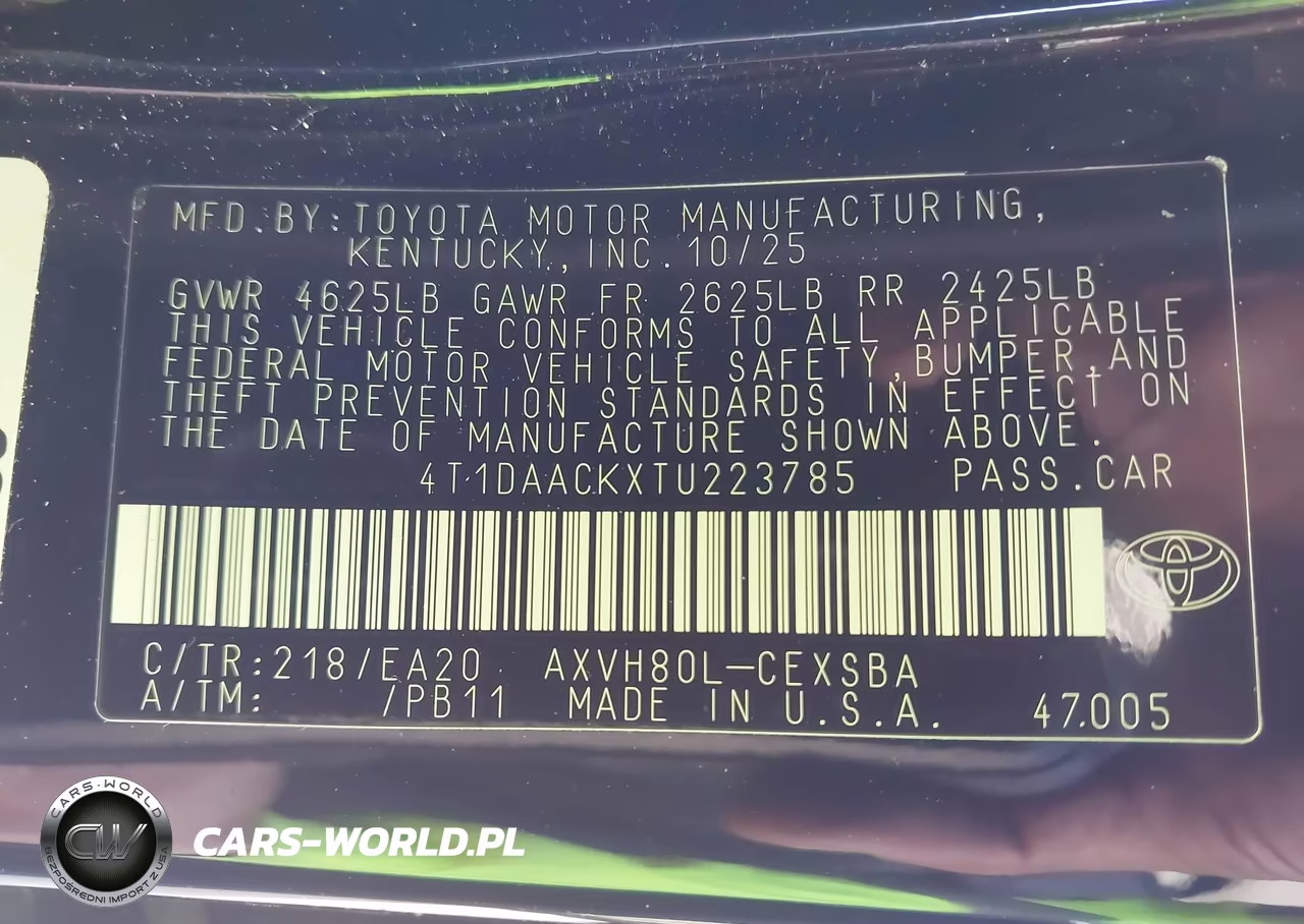 2026 Toyota Camry Nightshade VIN:4T1DAACKXTU223785 - 9