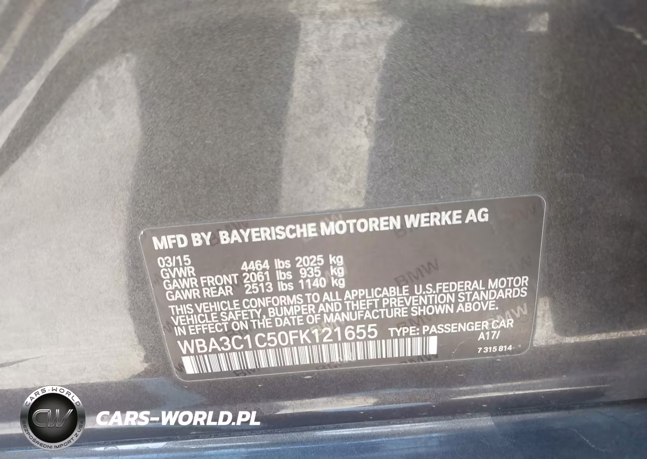 2015 BMW 328I VIN:WBA3C1C50FK121655 - 9