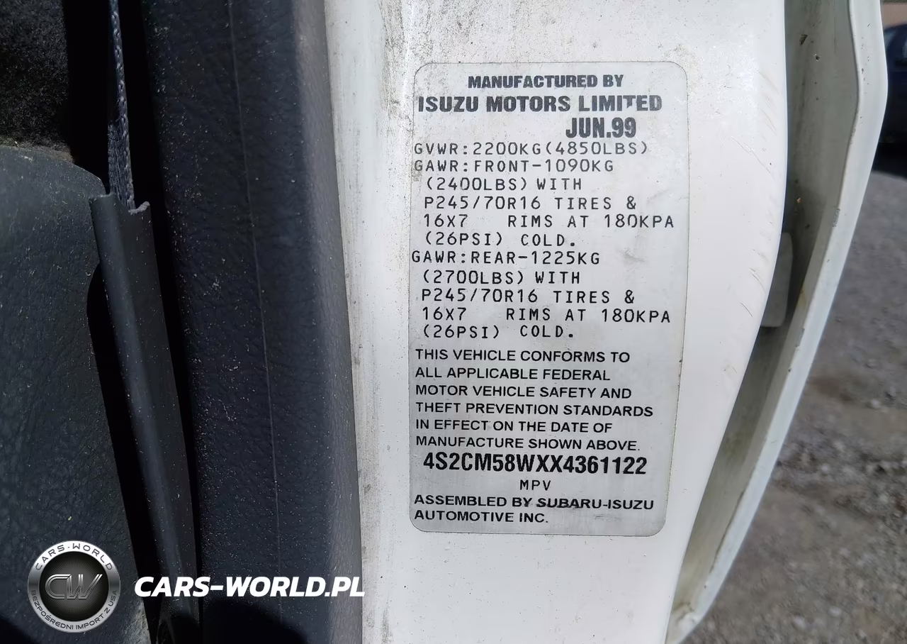 1999 Isuzu Rodeo Ls-Lse-S VIN:4S2CM58WXX4361122 - 9