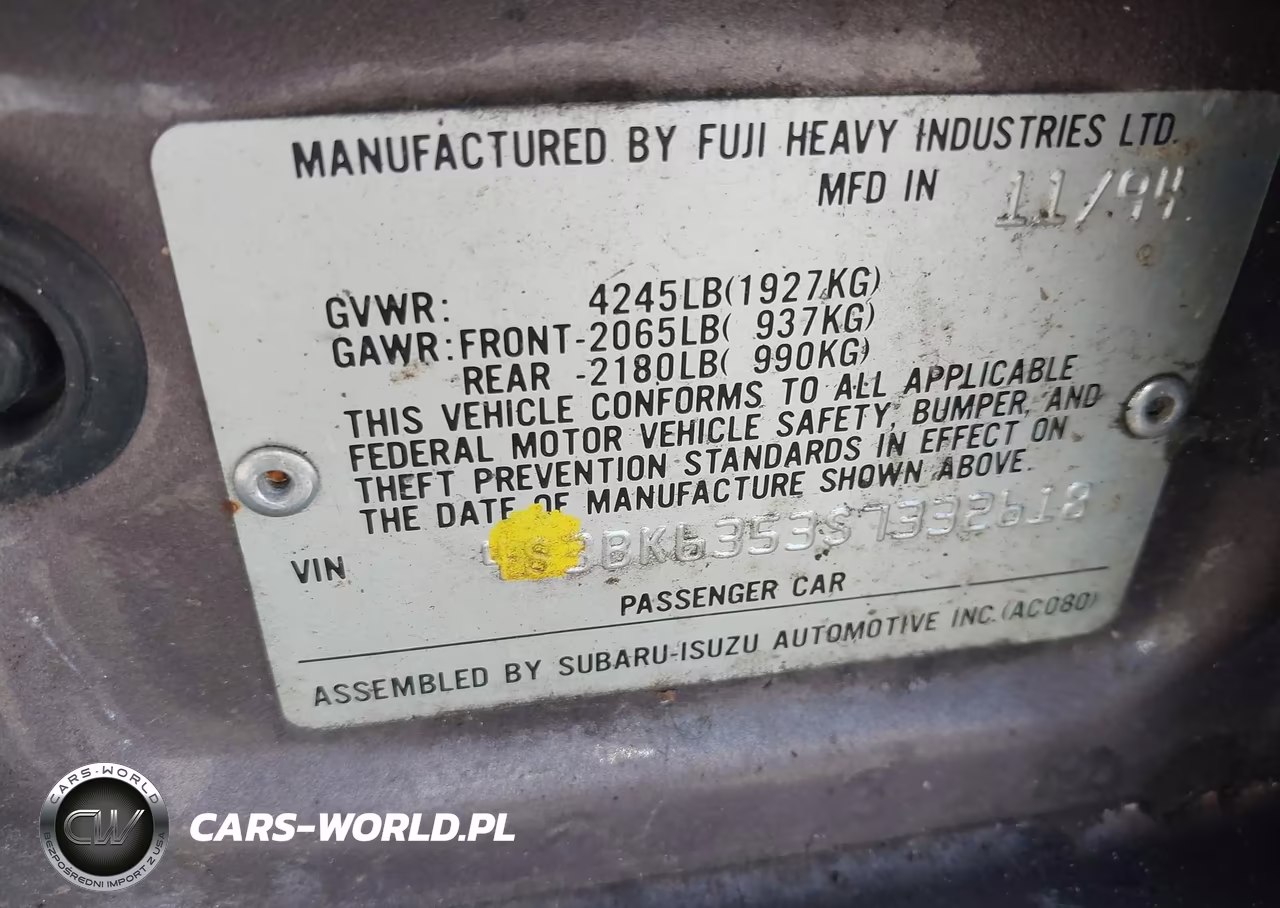 1995 Subaru Legacy L-Outback VIN:4S3BK6353S7332618 - 9