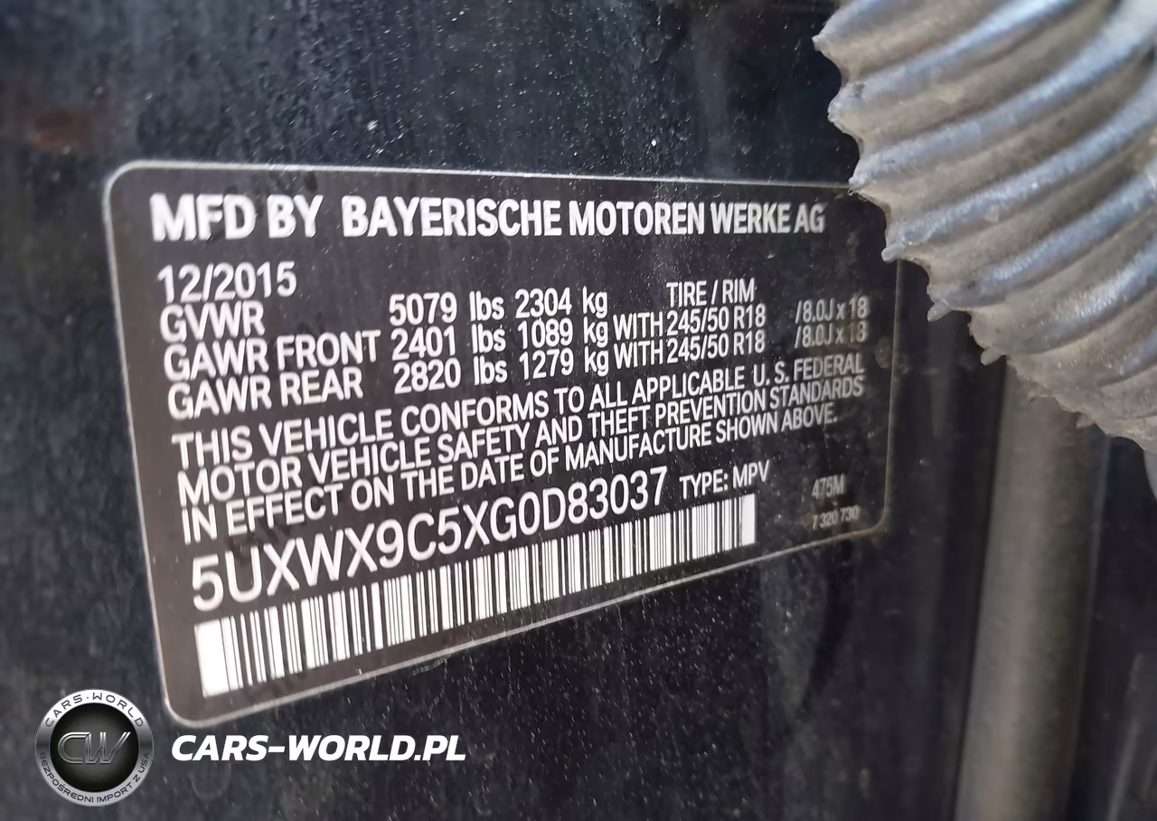 2016 BMW X3 xDrive28I VIN:5UXWX9C5XG0D83037 - 9