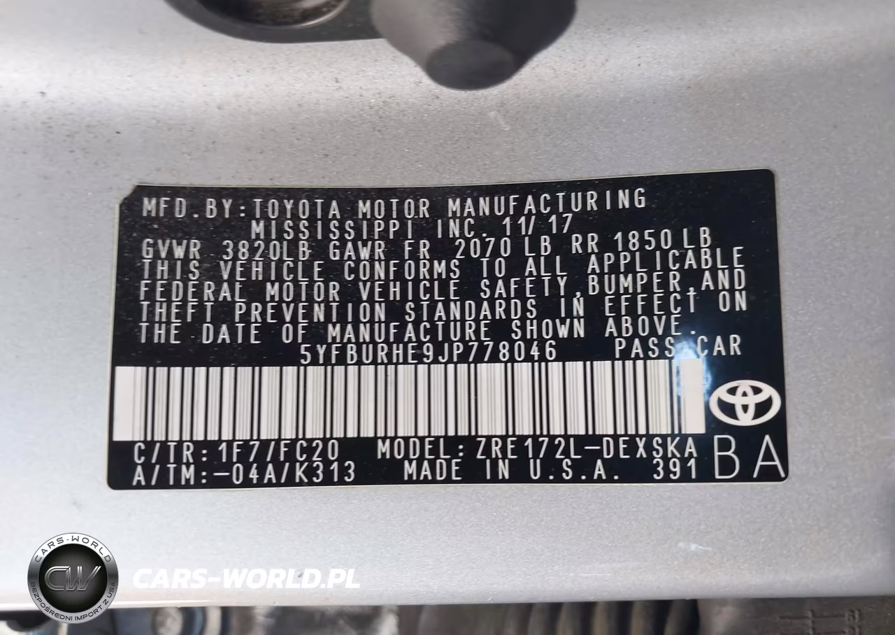 2018 Toyota Corolla Se VIN:5YFBURHE9JP778046 - 9