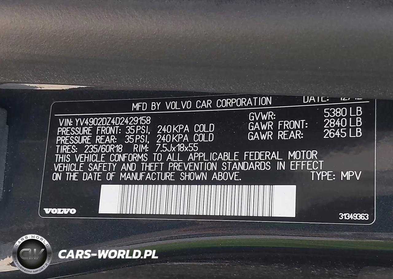 2013 Volvo Xc60 T6 VIN:YV4902DZ4D2429158 - 9