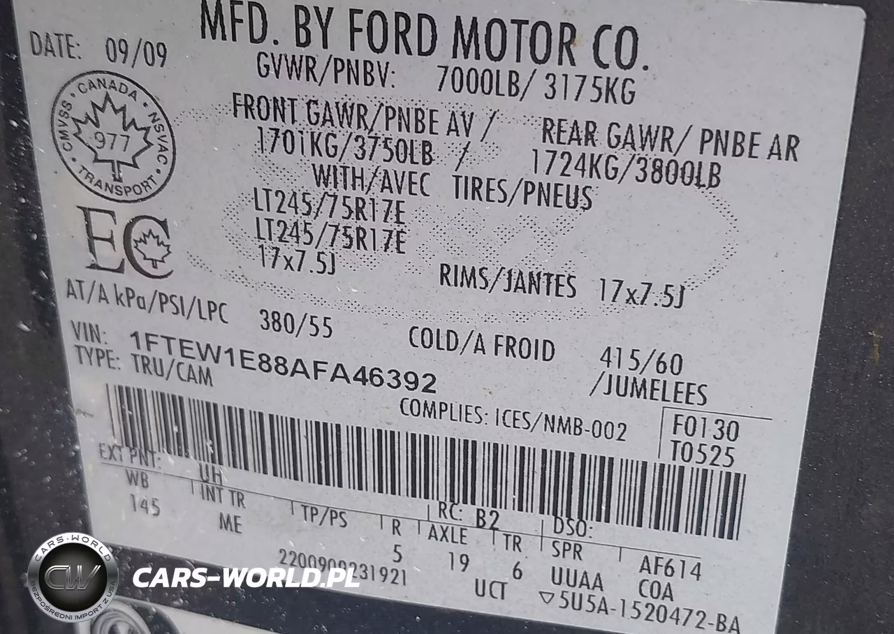2010 Ford F-150 Xl-Xlt VIN:1FTEW1E88AFA46392 - 9