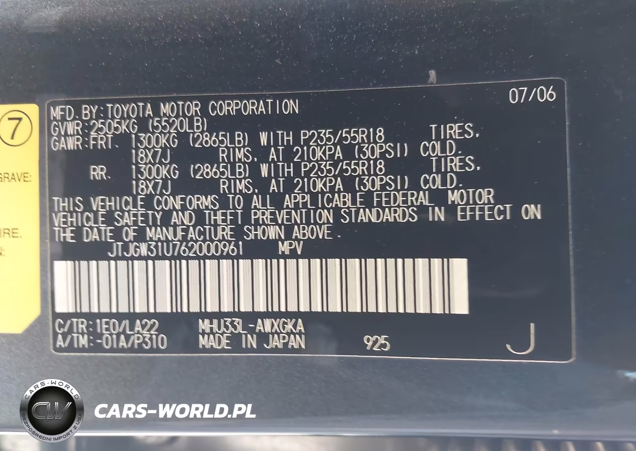 2006 Lexus Rx 400H VIN:JTJGW31U762000961 - 9
