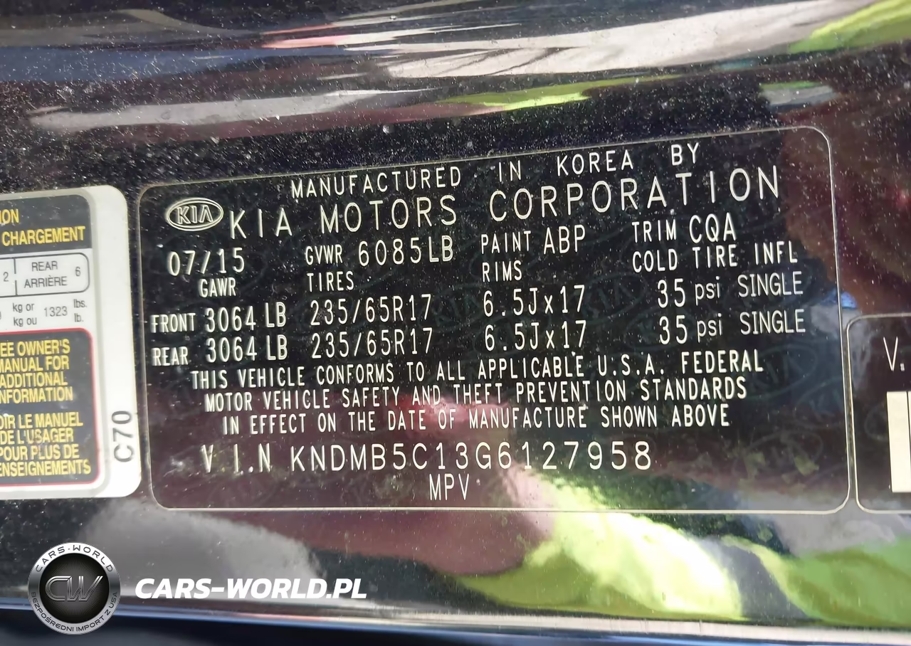 2016 Kia Sedona Lx VIN:KNDMB5C13G6127958 - 9