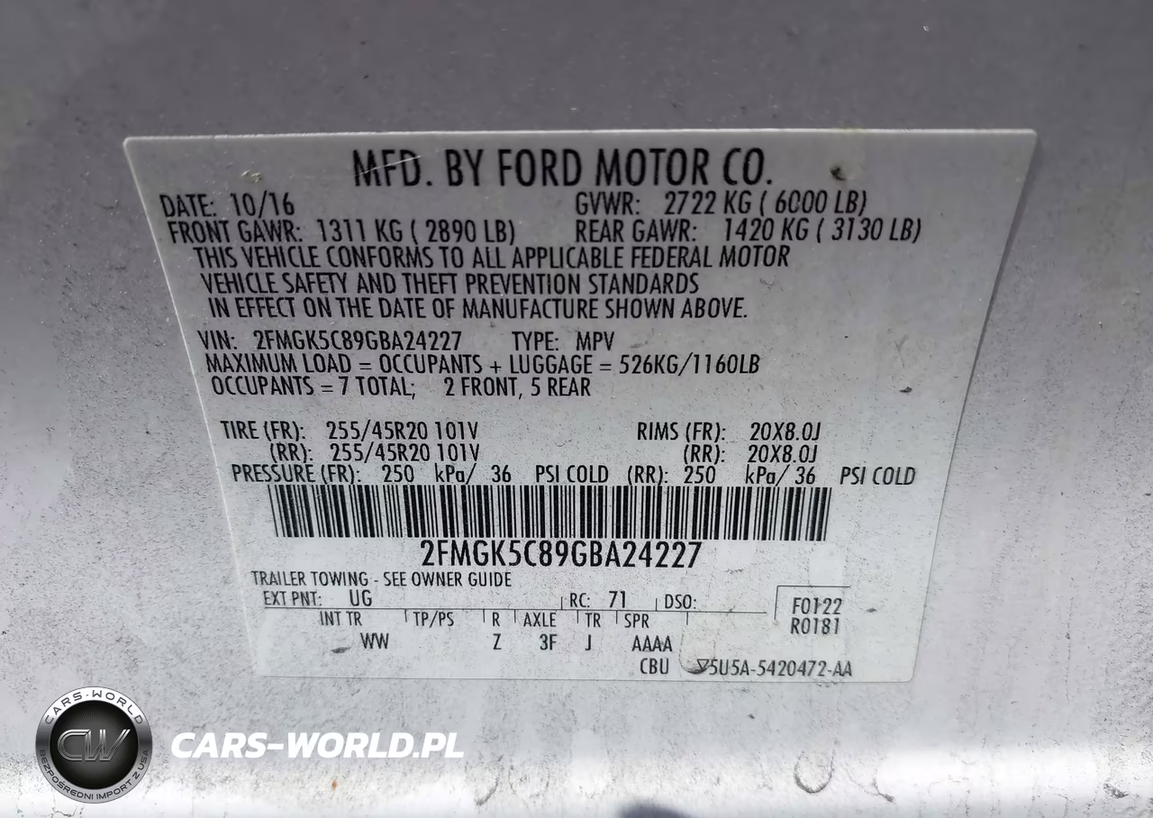 2016 Ford Flex Sel VIN:2FMGK5C89GBA24227 - 9