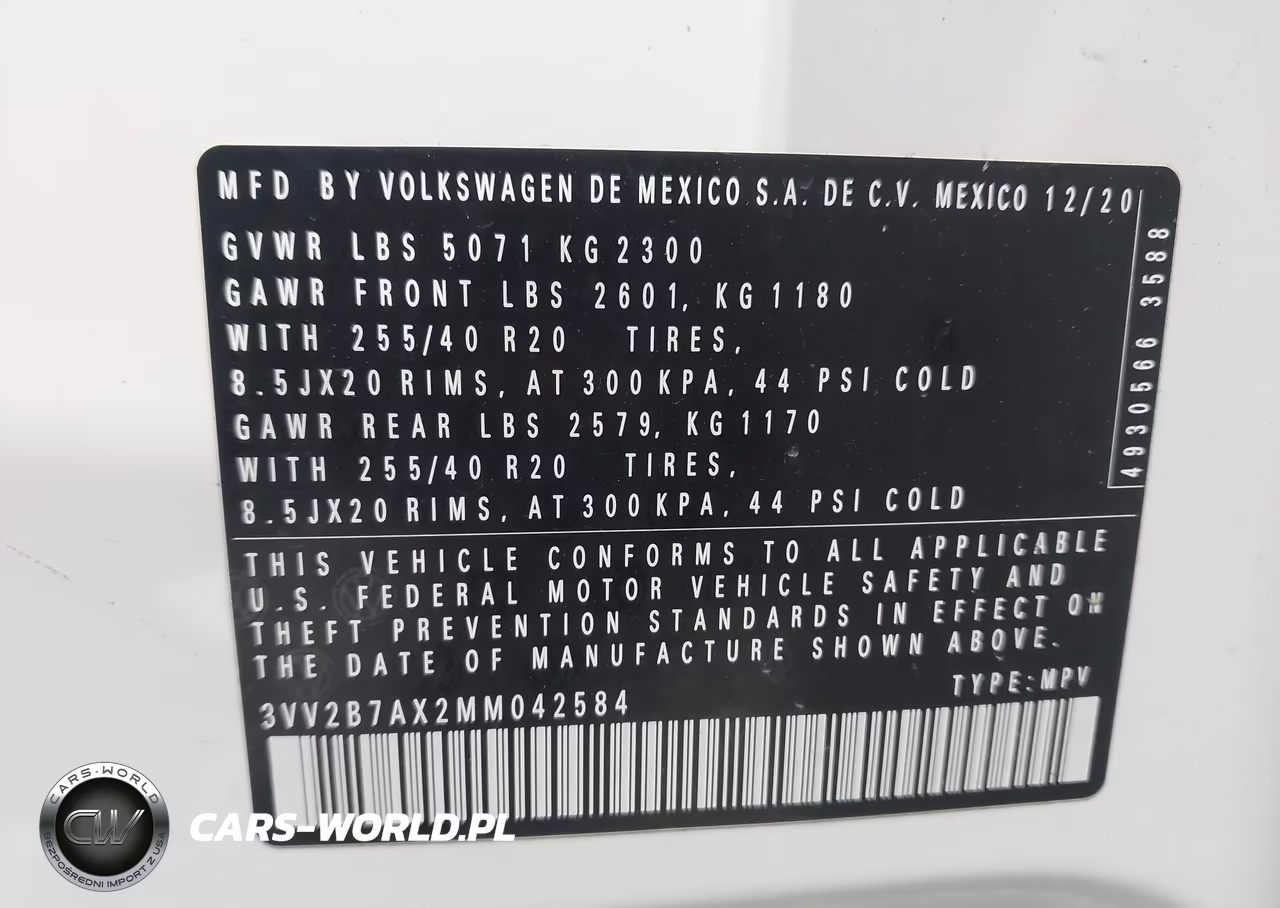2021 Volkswagen Tiguan 2.0T Se-2.0T Se R-Line Black-2.0T Sel VIN:3VV2B7AX2MM042584 - 9