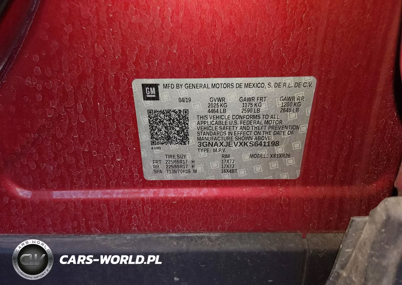 2019 Chevrolet Equinox Lt VIN:3GNAXJEVXKS641198 - 9