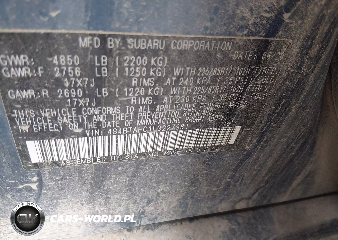 2020 Subaru Outback Premium VIN:4S4BTAEC1L3227981 - 9