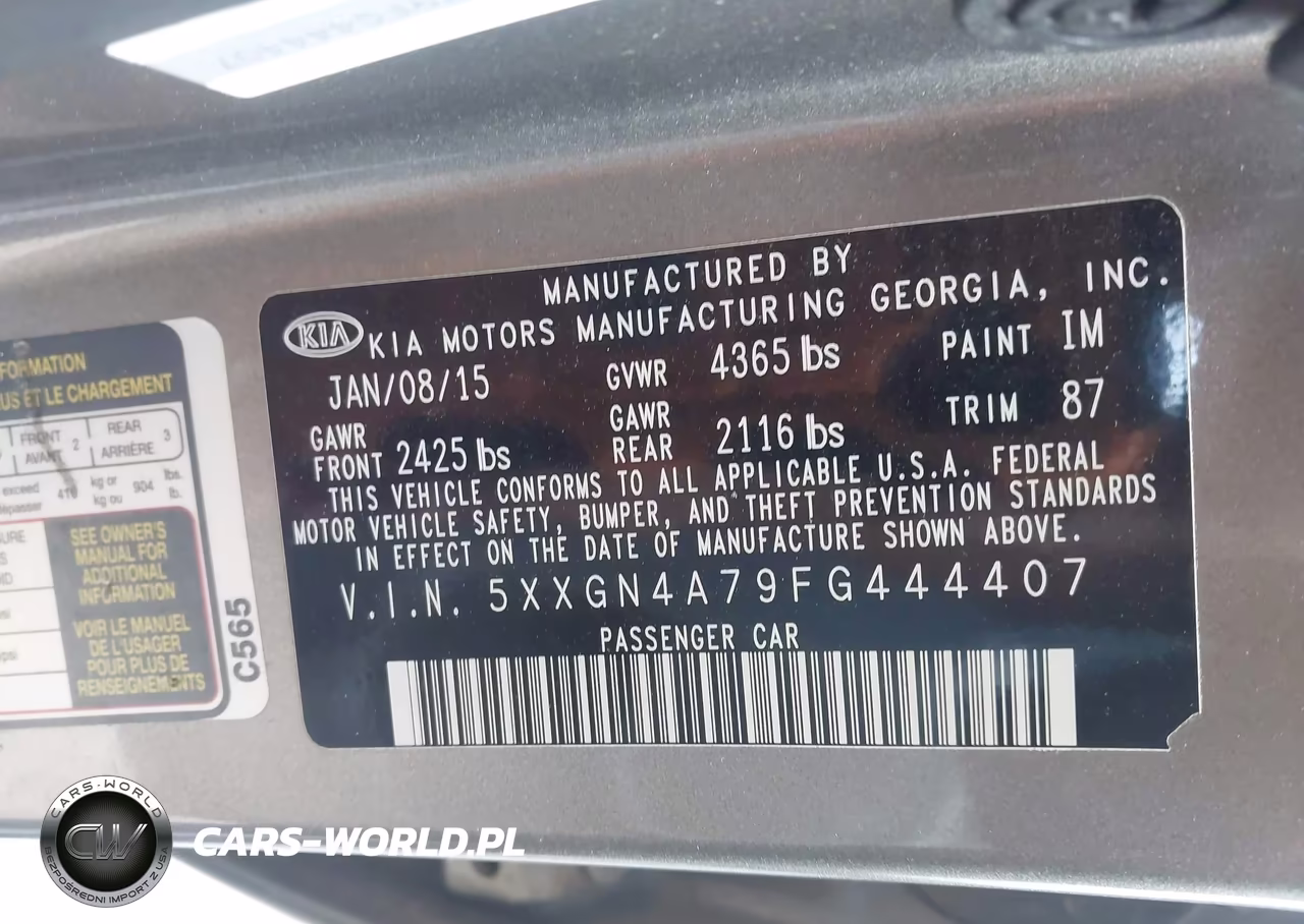2015 Kia Optima Ex VIN:5XXGN4A79FG444407 - 9