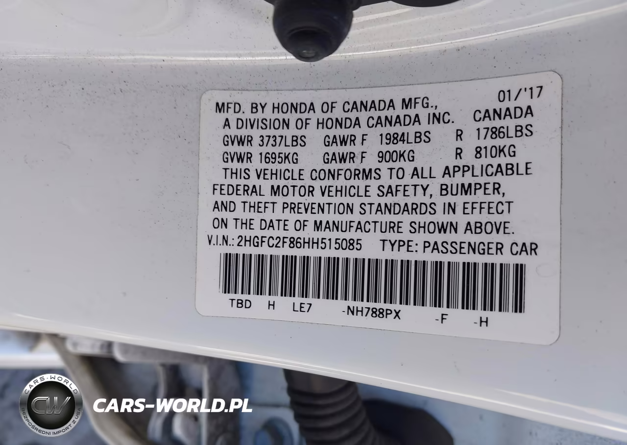2017 Honda Civic Ex VIN:2HGFC2F86HH515085 - 9