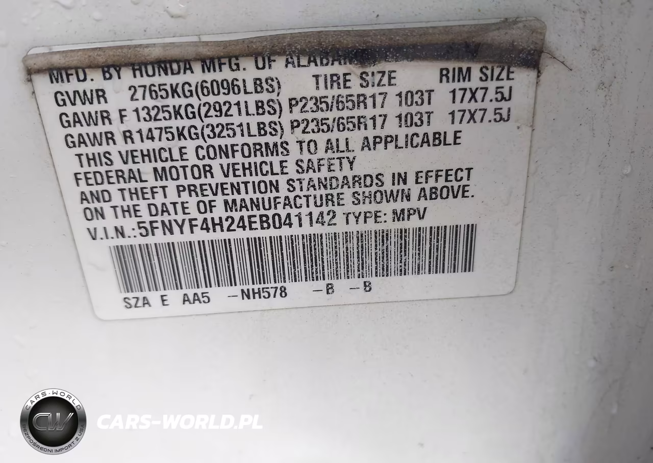 2014 Honda Pilot Lx VIN:5FNYF4H24EB041142 - 9