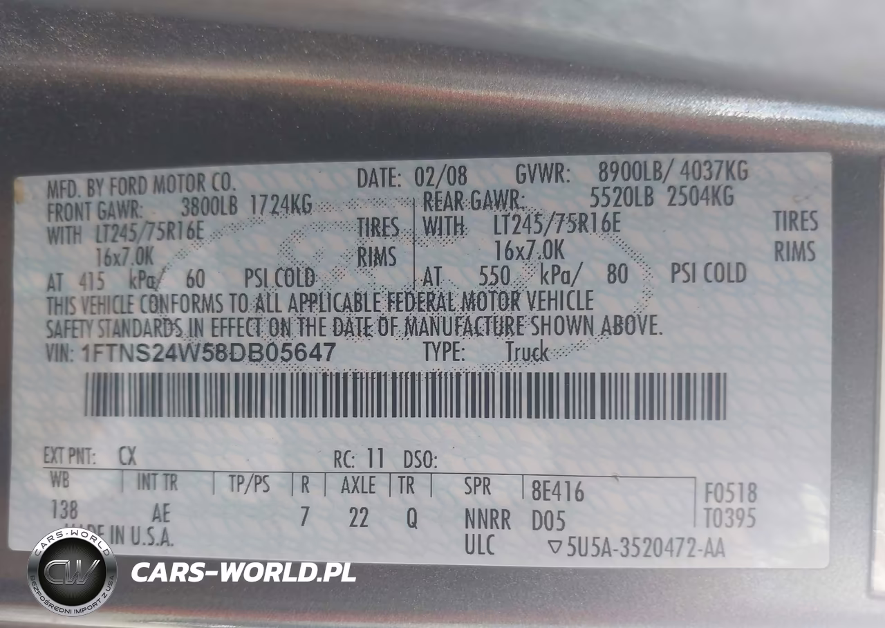 2008 Ford E-250 Commercial-Recreational VIN:1FTNS24W58DB05647 - 9