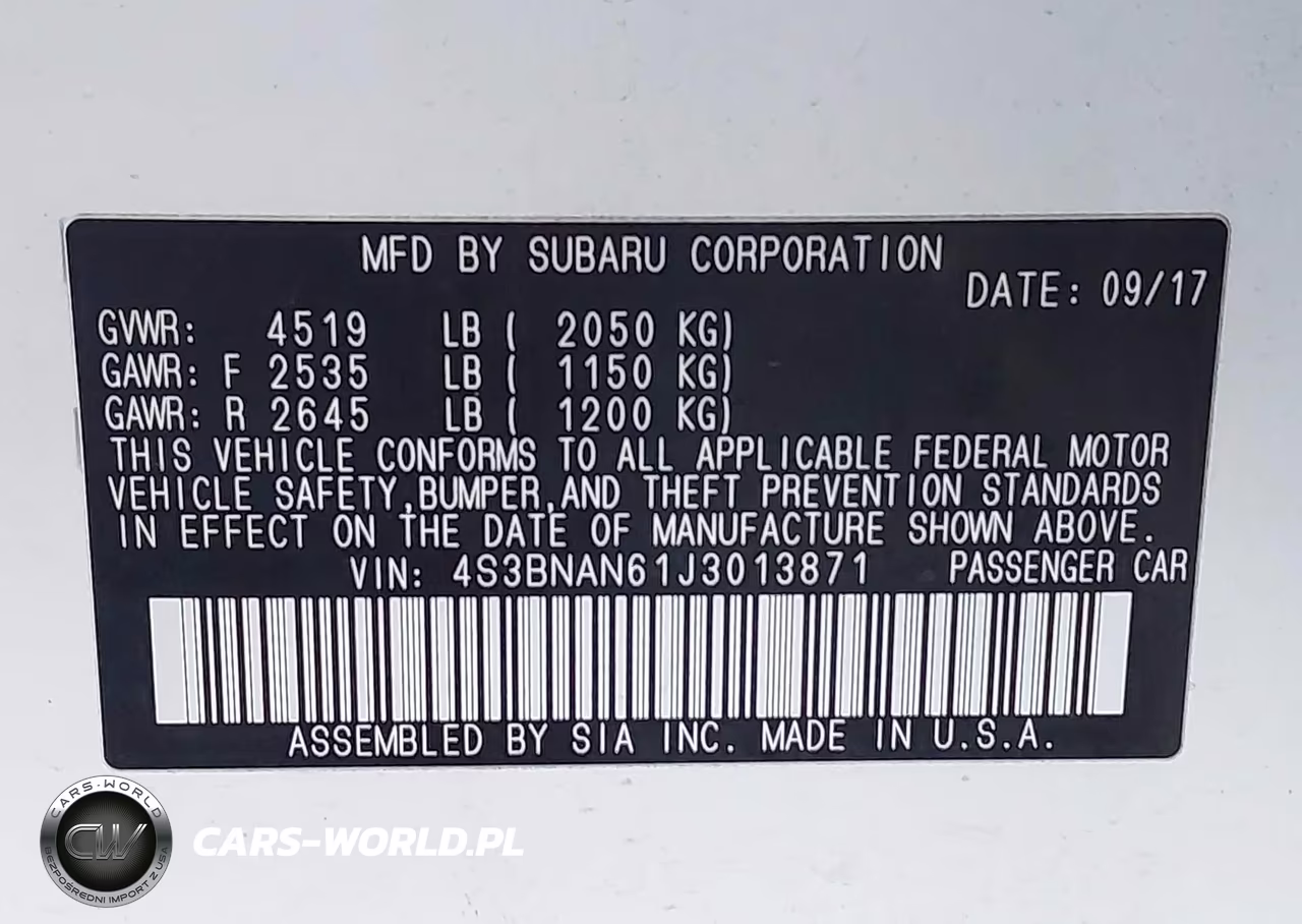 2018 Subaru Legacy 2.5I Limited VIN:4S3BNAN61J3013871 - 9