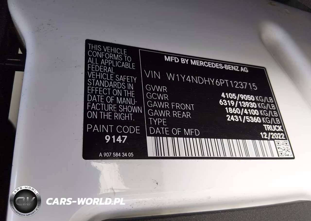 2023 Mercedes-Benz Sprinter 2500 High Roof 4-Cyl Diesel Ho VIN:W1Y4NDHY6PT123715 - 9