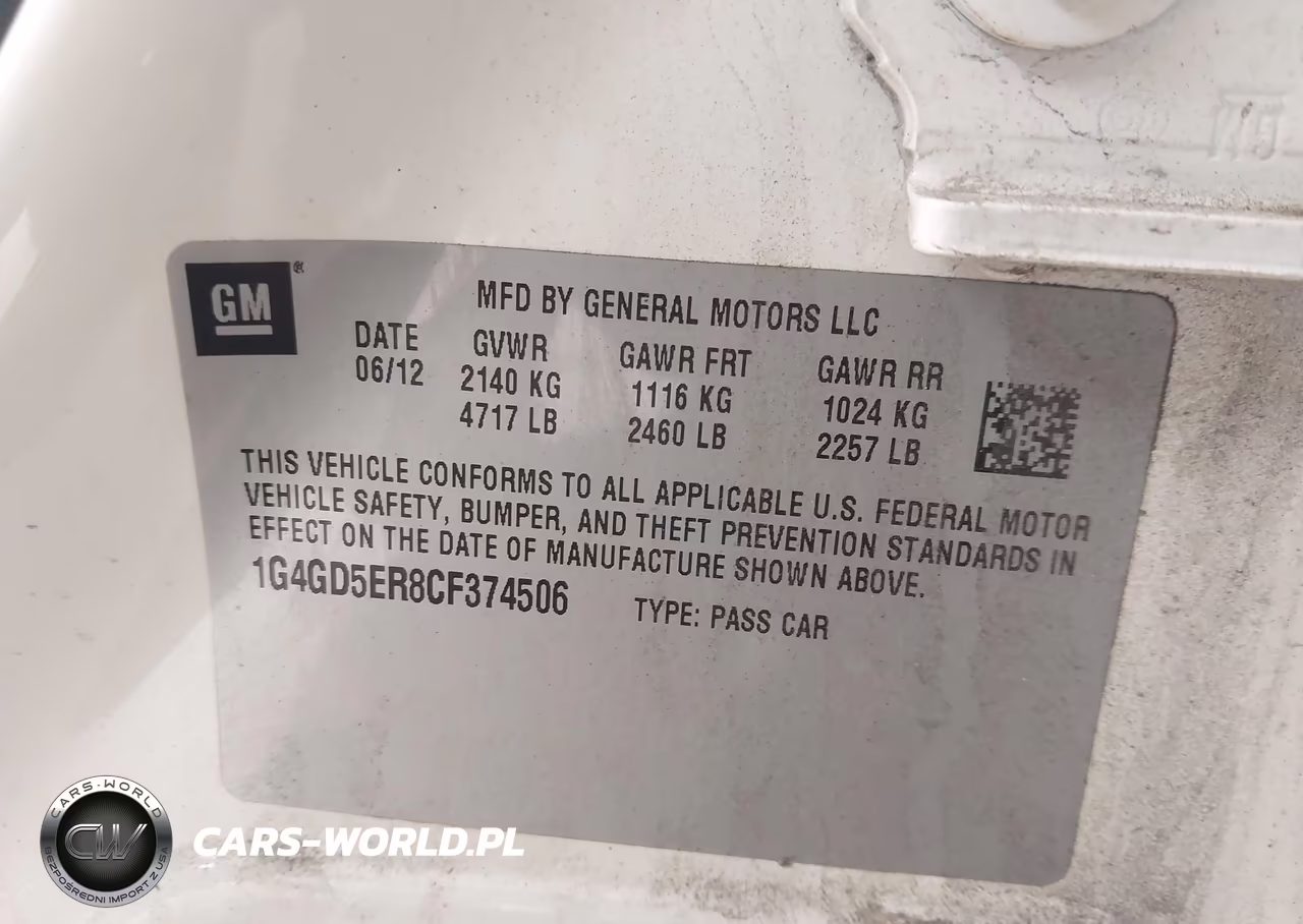 2012 Buick Lacrosse Premium 1 Group VIN:1G4GD5ER8CF374506 - 9