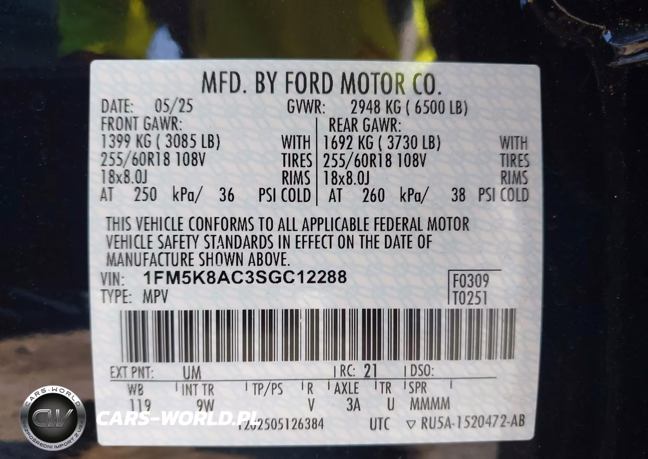 2025 Ford Police Interceptor Utility VIN:1FM5K8AC3SGC12288 - 9
