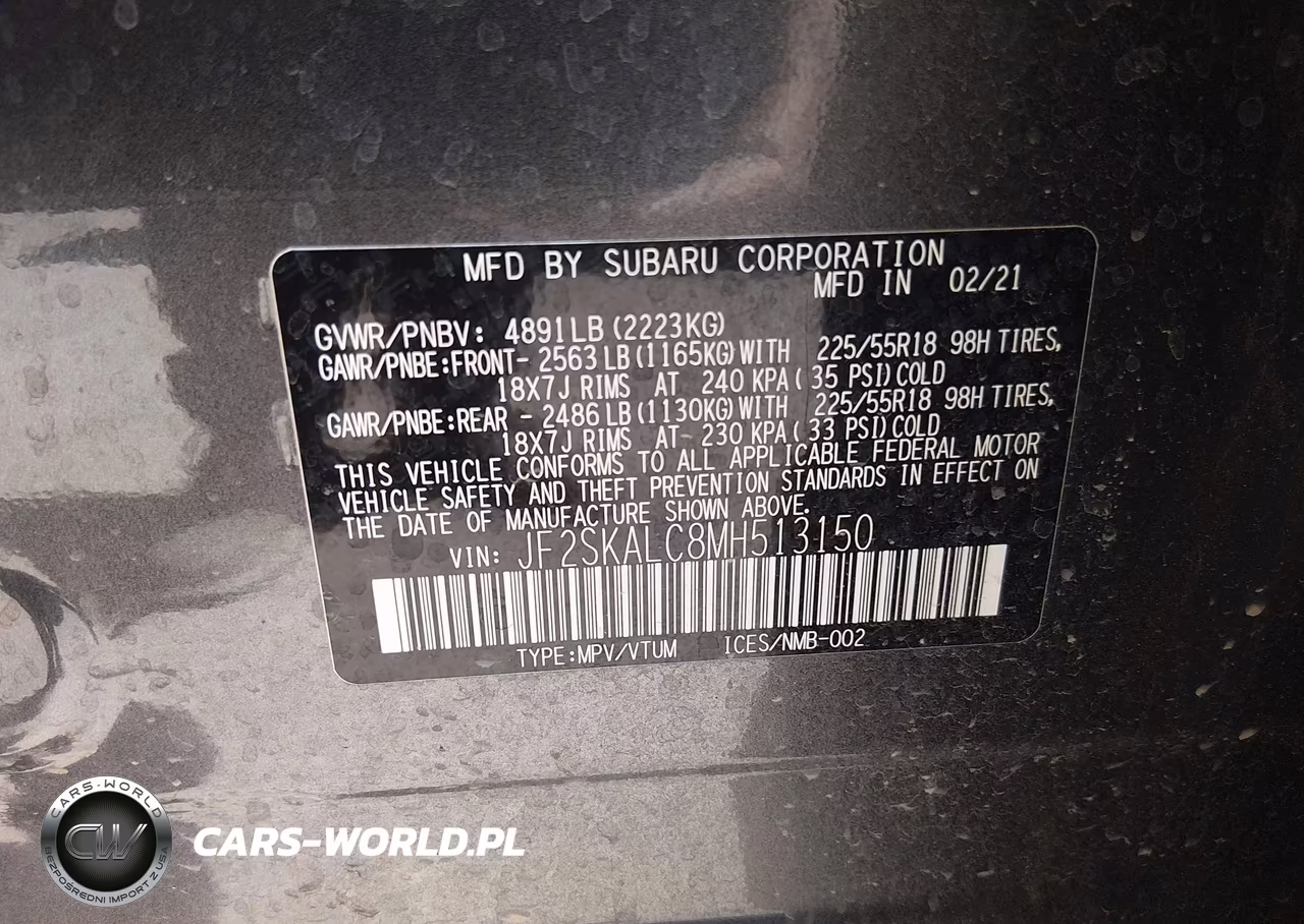 2021 Subaru Forester Sport VIN:JF2SKALC8MH513150 - 9
