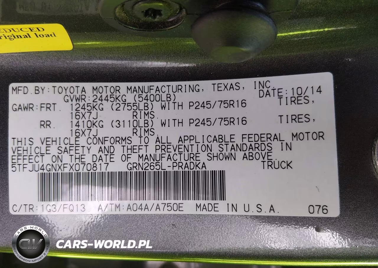 2015 Toyota Tacoma Prerunner V6 VIN:5TFJU4GNXFX070817 - 9