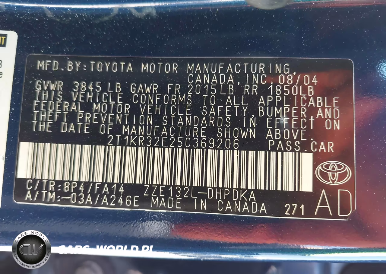 2005 Toyota Matrix VIN:2T1KR32E25C369206 - 9