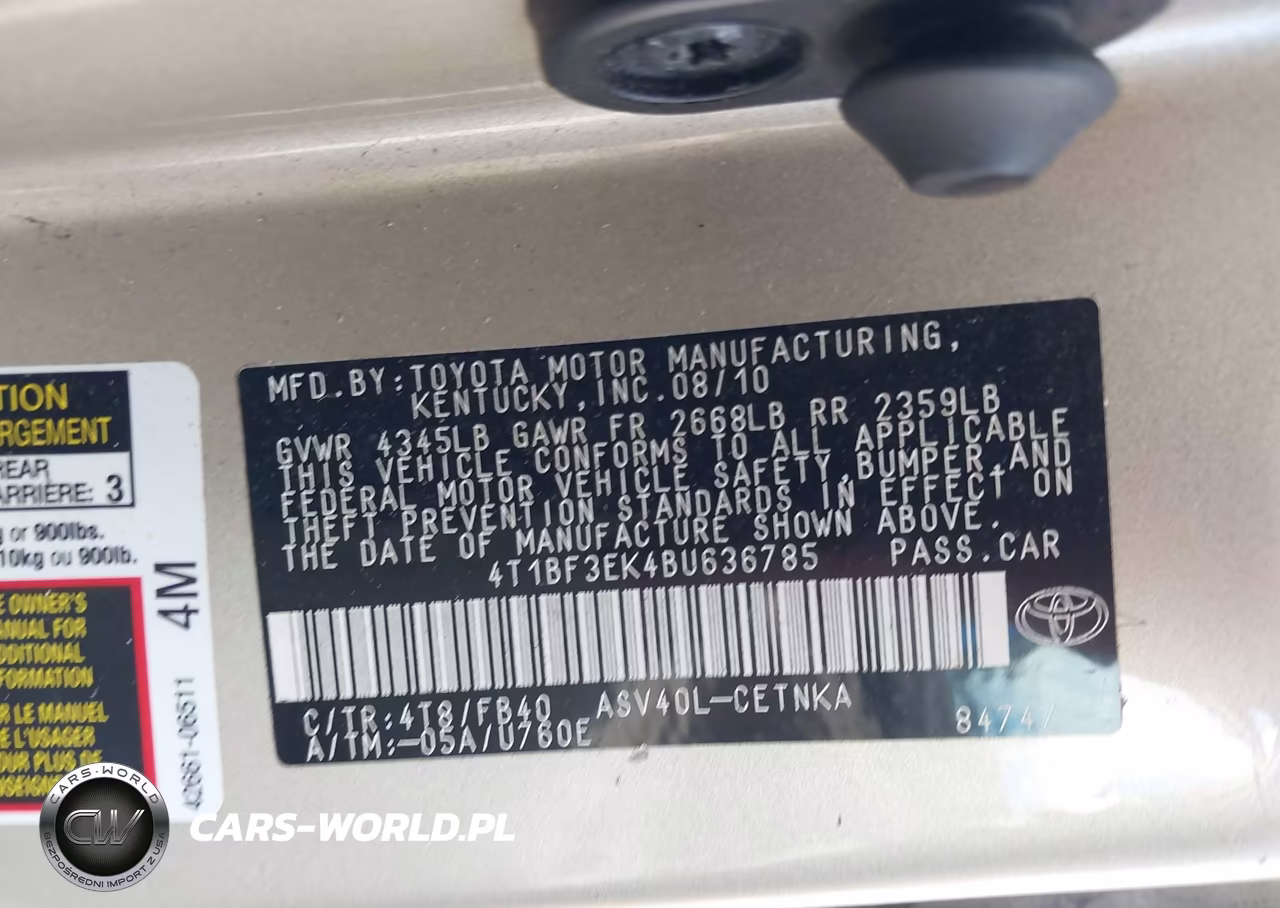 2011 Toyota Camry Le VIN:4T1BF3EK4BU636785 - 9