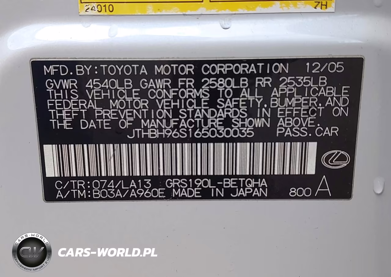 2006 Lexus Gs 300 VIN:JTHBH96S165030035 - 9