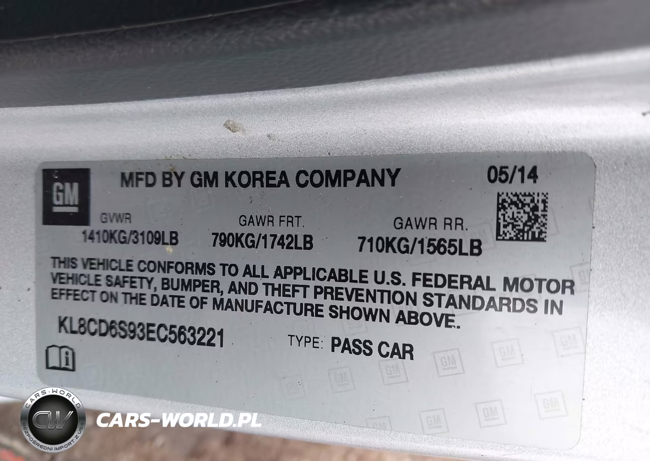 2014 Chevrolet Spark 1Lt Auto VIN:KL8CD6S93EC563221 - 9