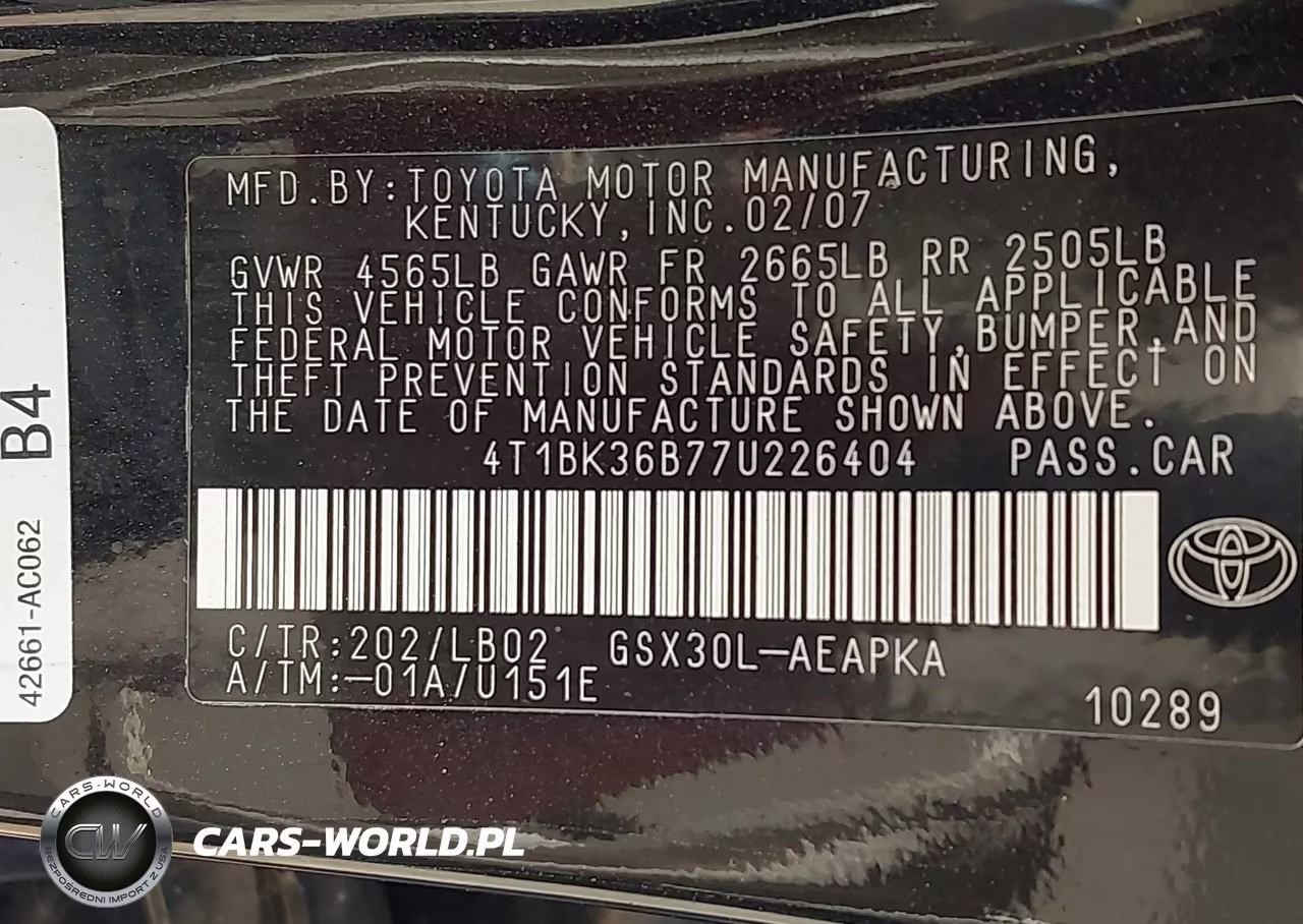 2007 Toyota Avalon Limited VIN:4T1BK36B77U226404 - 9