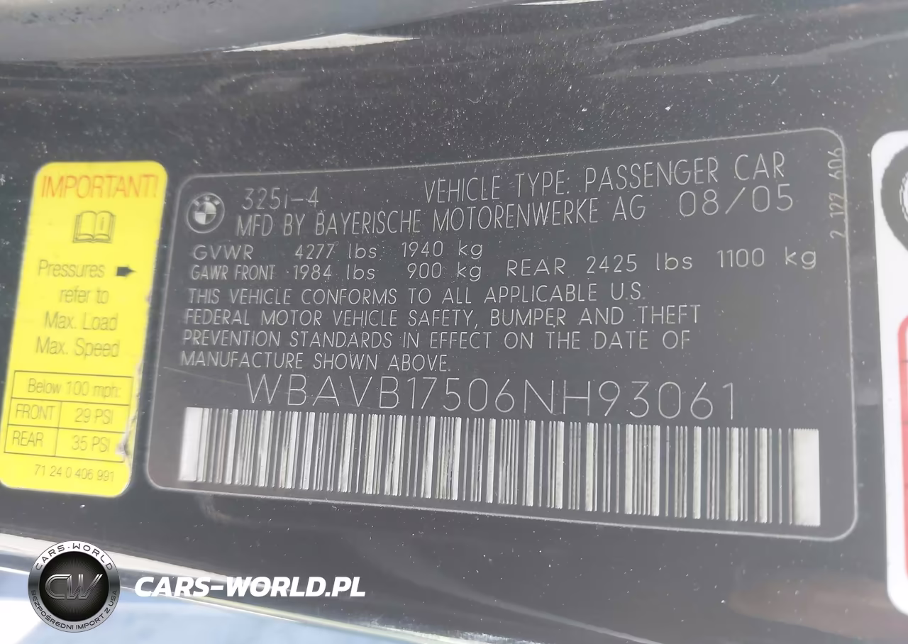 2006 BMW 325I VIN:WBAVB17506NH93061 - 9