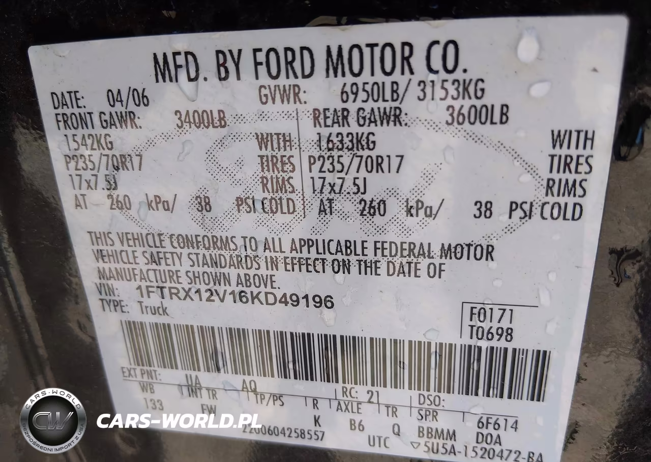 2006 Ford F-150 Lariat-Xlt VIN:1FTRX12V16KD49196 - 9