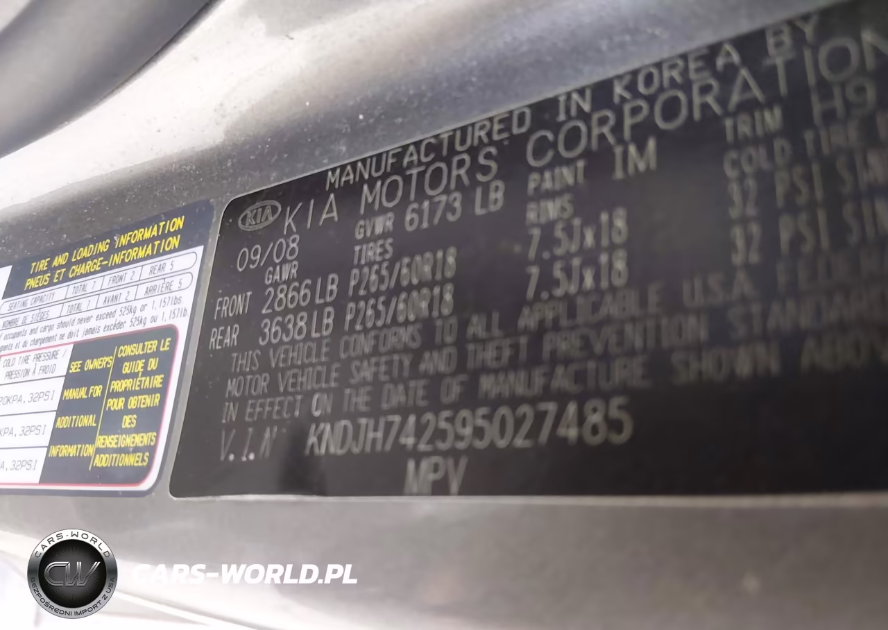 2009 Kia Borrego Ex V8 VIN:KNDJH742595027485 - 9
