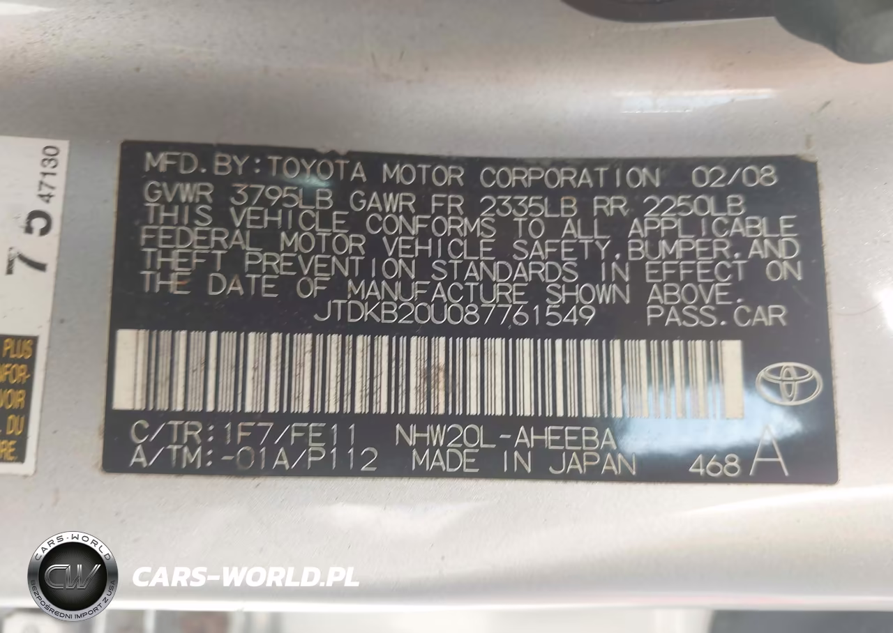 2008 Toyota Prius VIN:JTDKB20U087761549 - 9