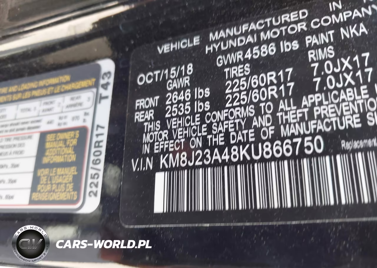 2019 Hyundai Tucson Se VIN:KM8J23A48KU866750 - 9