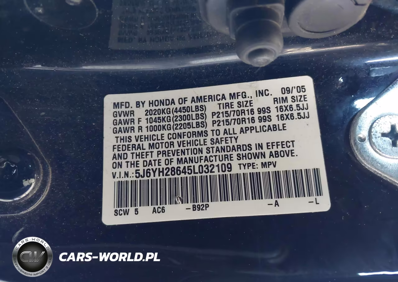 2005 Honda Element Ex VIN:5J6YH28645L032109 - 9