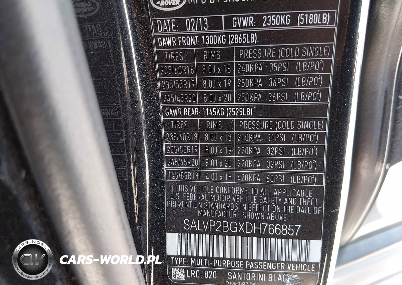 2013 Land Rover Range Rover Evoque Pure VIN:SALVP2BGXDH766857 - 9