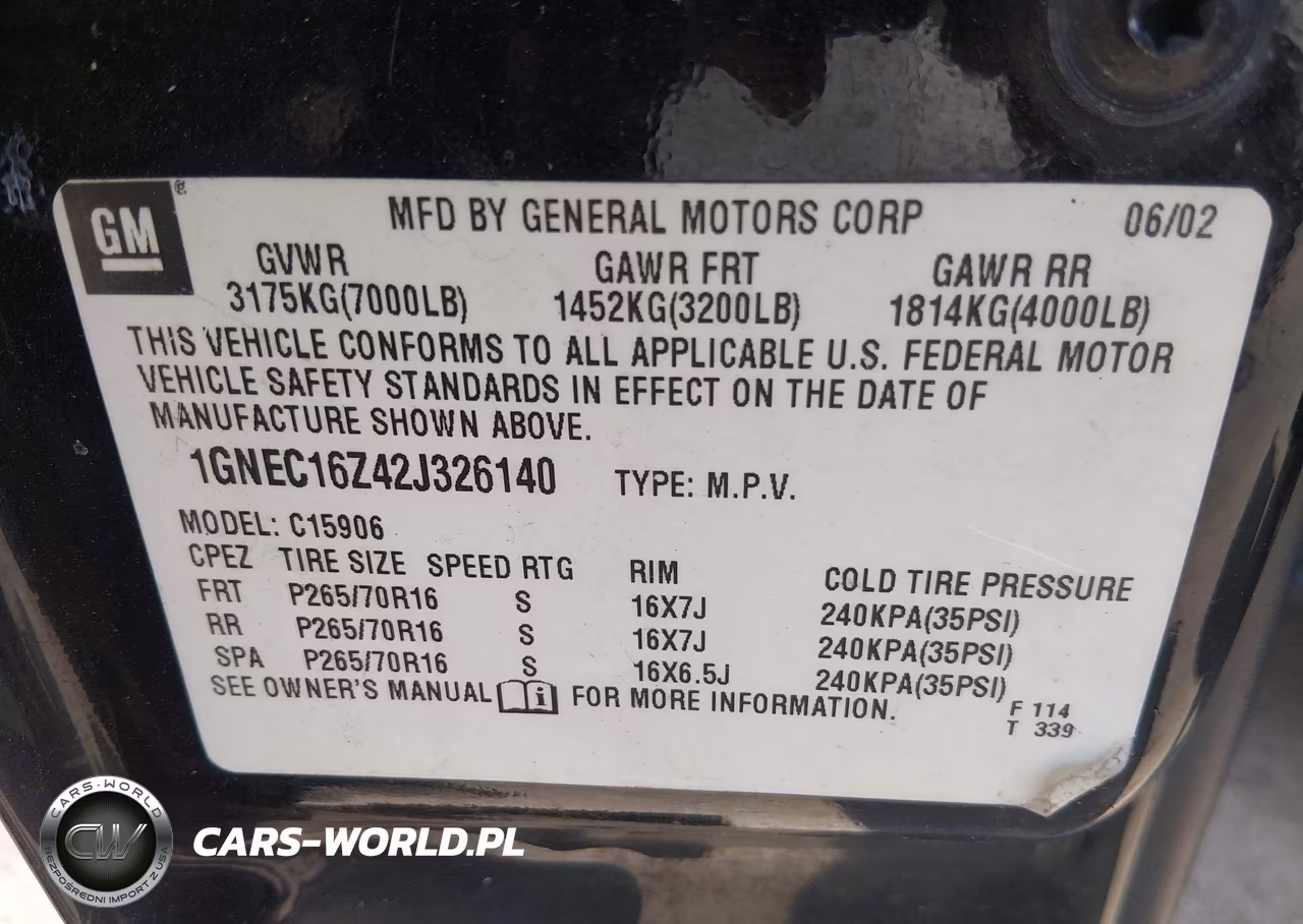 2002 Chevrolet Suburban 1500 Lt VIN:1GNEC16Z42J326140 - 9