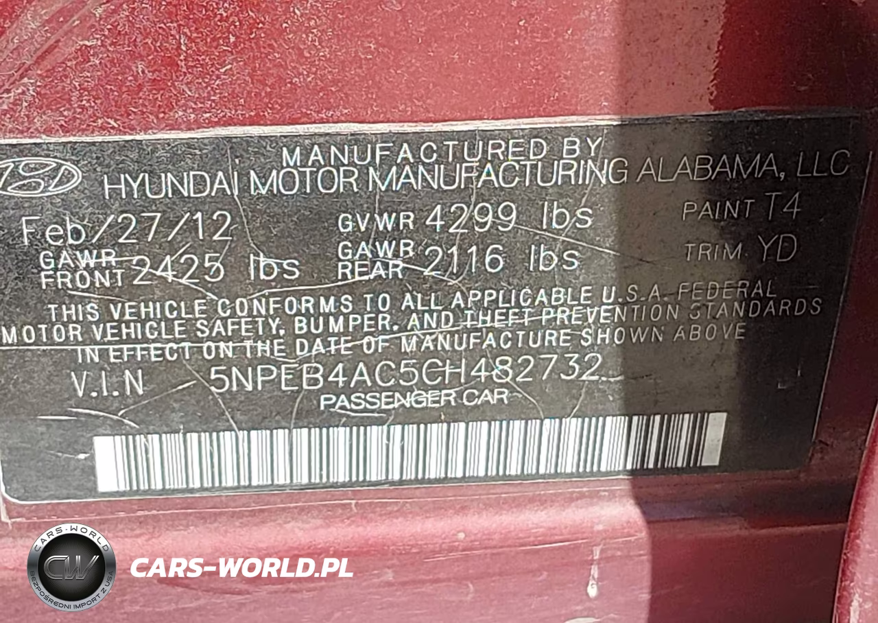 2012 Hyundai Sonata Gls VIN:5NPEB4AC5CH482732 - 9